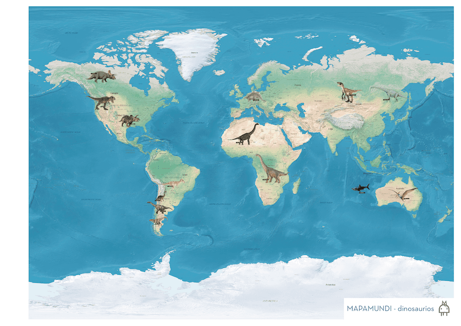 Mapamundi dinosaurios