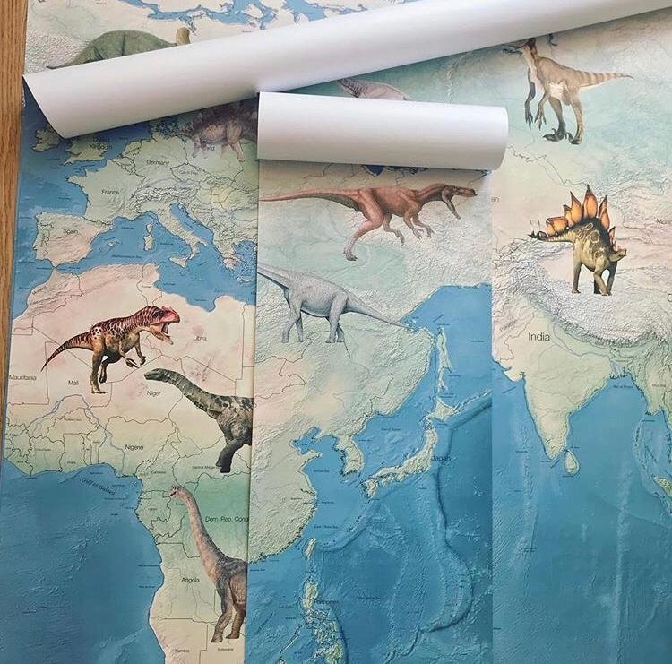 Mapamundi dinosaurios