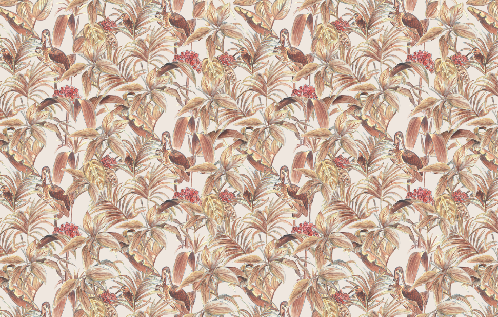 Pássaros com folhas